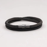 Brazalete Minimalist Black Rope Wave