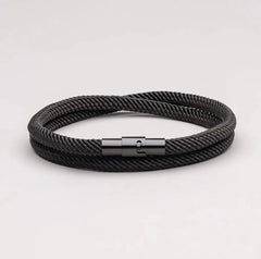 Minimalist Black Rope Wave Bracelet