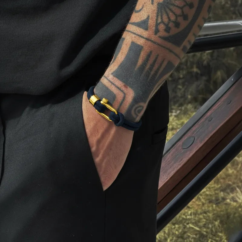 Brazalete Blue Rope Gold